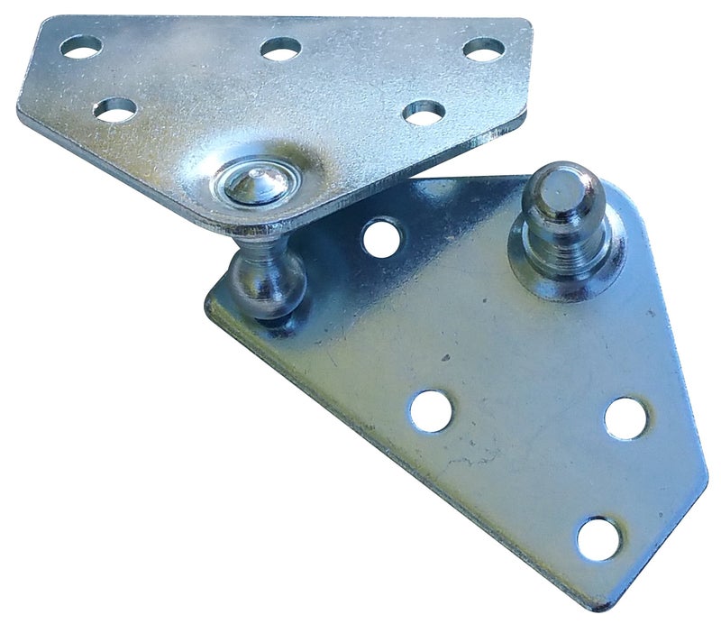 JQuad Large Flat Lift Support Bracket - Zinc Plated 14 Gauge Steel - 10mm Ball Stud - Gas Strut Mounting Brackets - Gas Shock Lid Strut Prop Spring Mount - Image 3